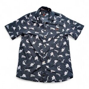 Salt Life Men's Short-Sleeve Fish‎ Print Button-Down Shirt S